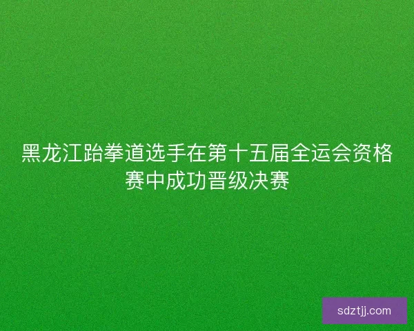黑龙江跆拳道选手在第十五届全运会资格赛中成功晋级决赛